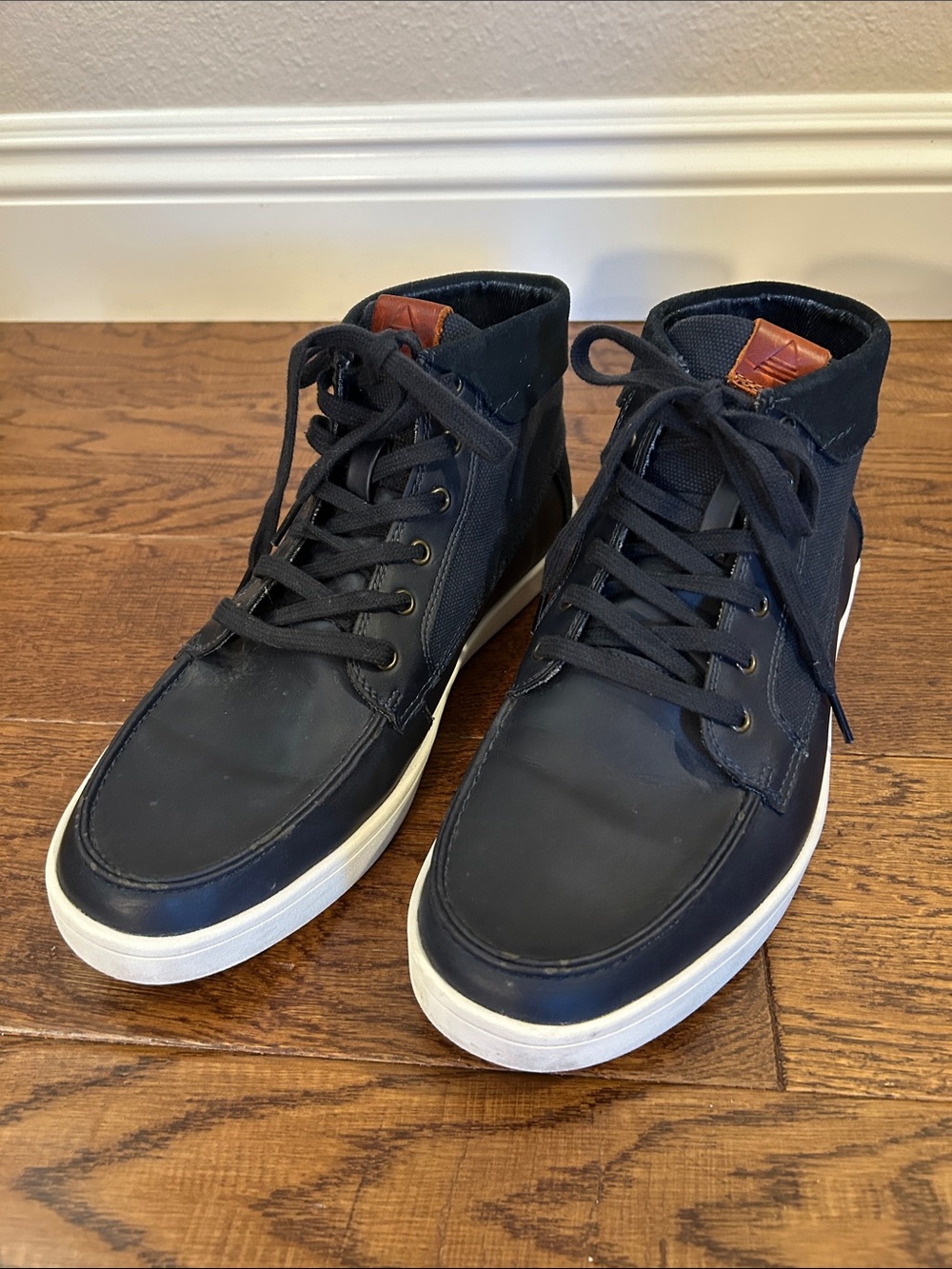 Aldo Black High-Top Sneakers with White Sole